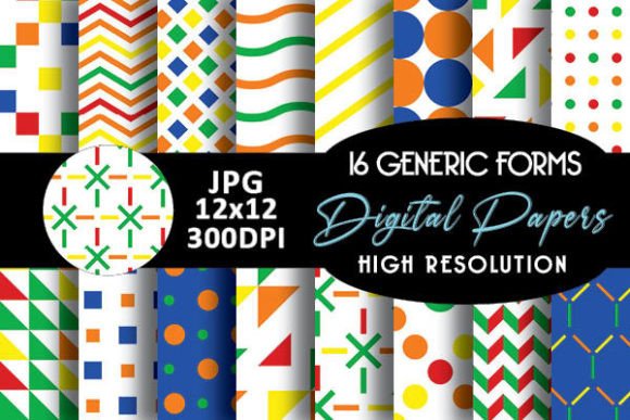 Canival Geometric Shapes Digital Papers