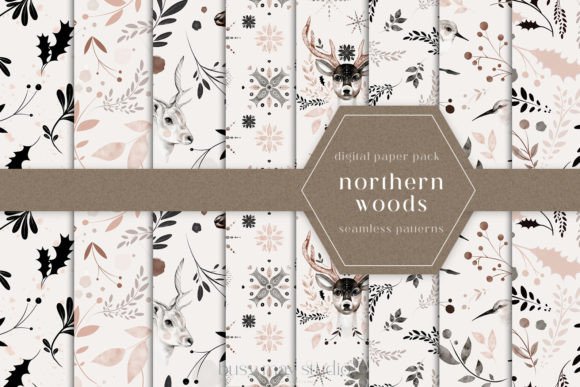 Christmas Winter Festive Digital Papers