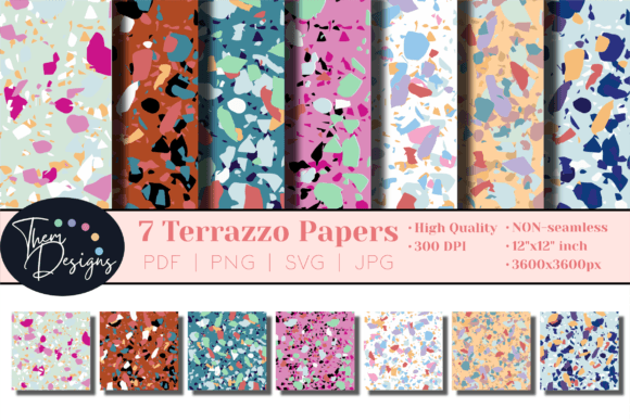 Colorful Terrazzo Digital Papers for Creative Projects