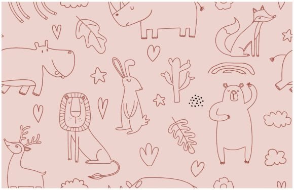 Cute Pattern with Wild Animals
