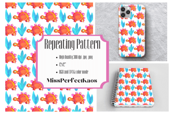Dinosaurs - Repeating Pattern 300 Dpi