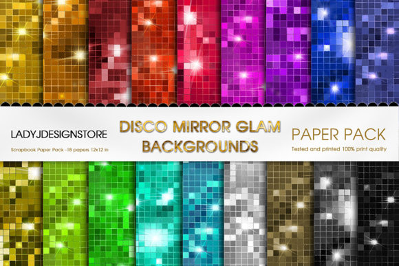 Disco Mirror Glam Digital Paper