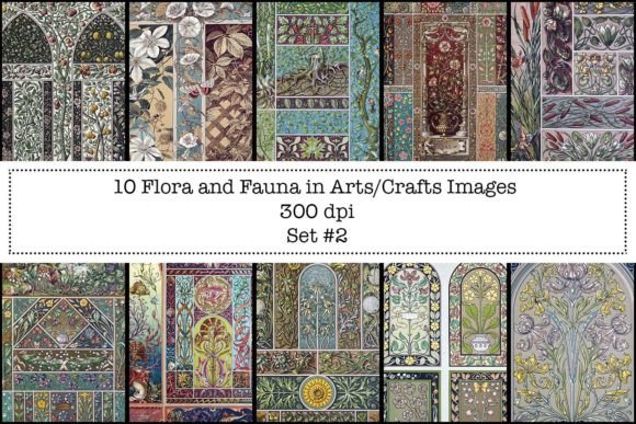 Flora Fauna in Art Craft - Set 2: Vintage Botanical Motifs for Thoughtful Creative Work
