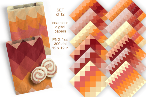 Geometric Fall Colors Seamless Paper Set