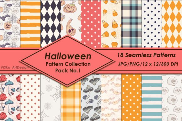 Halloween Seamless Pattern Pack No.1