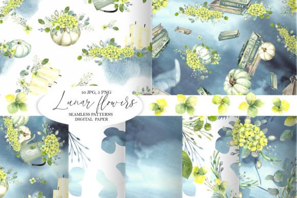LUNAR Floral Digital Paper