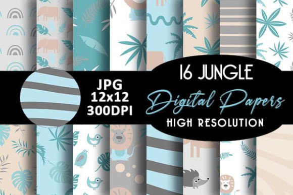 Mint Black Safari Digital Papers Pattern: A Versatile Tool for Creative Workflows
