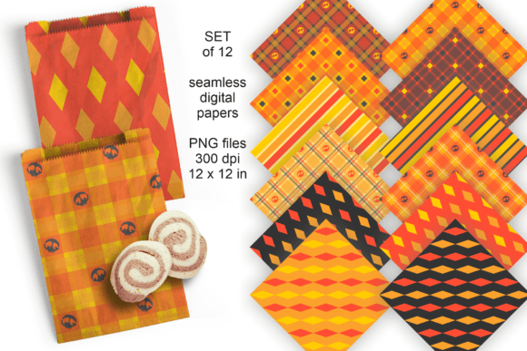 Orange Halloween Seamless Paper Set: A Versatile Resource for Creative Projects