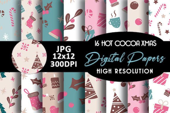Pink and Mint Hot Cocoa Christmas Papers: A Versatile Choice for Creative Projects