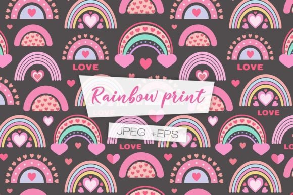 Rainbow Seamless Pattern. Digital Paper