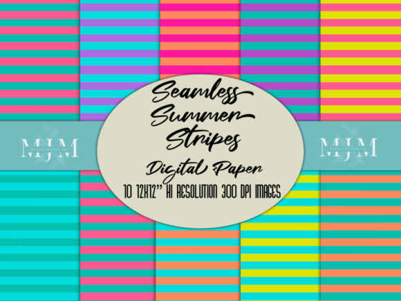 Summer Stripes Digital Papers Set: A Versatile Tool for Creative and Practical Workflows