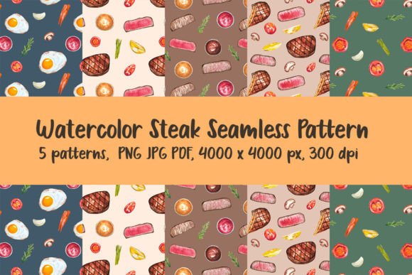 Watercolor Steak Seamless Pattern PNG: A Creative Asset for Modern Designers