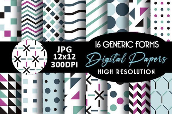 Winter Geometric Shapes Digital Papers